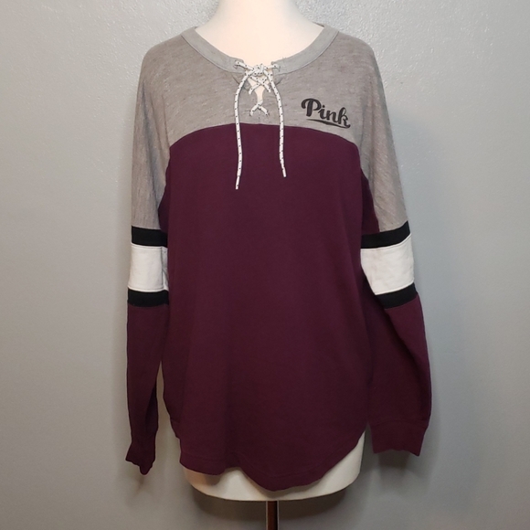 PINK Victoria's Secret Tops - VS PINK Long Sleeve Top M Purple Gray